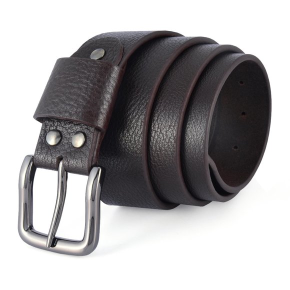 Tough and Timeless Natural Milled Thick Brown Leather Belt - Free Personalized